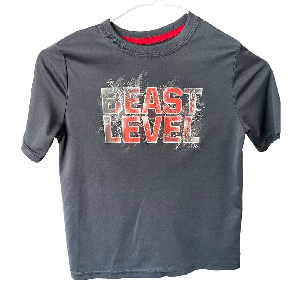 Athletic GRAY Activewear T-shirt Performance Tee boys Sz M (8) slightly used